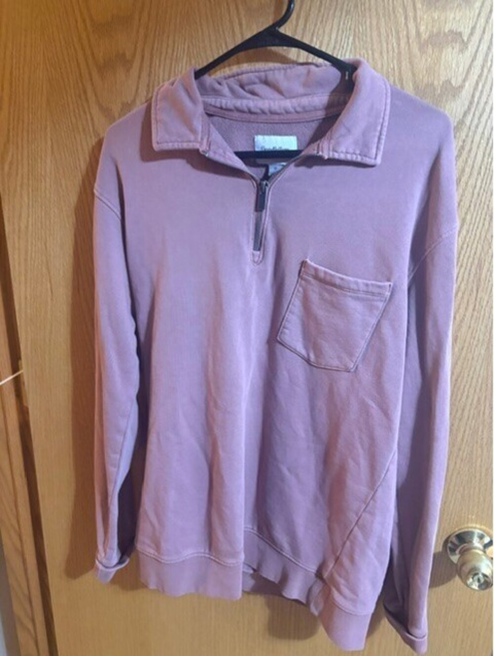 Goodfellow Men's Mauve Half-Zip Pullover Sweatshirt, Size Small